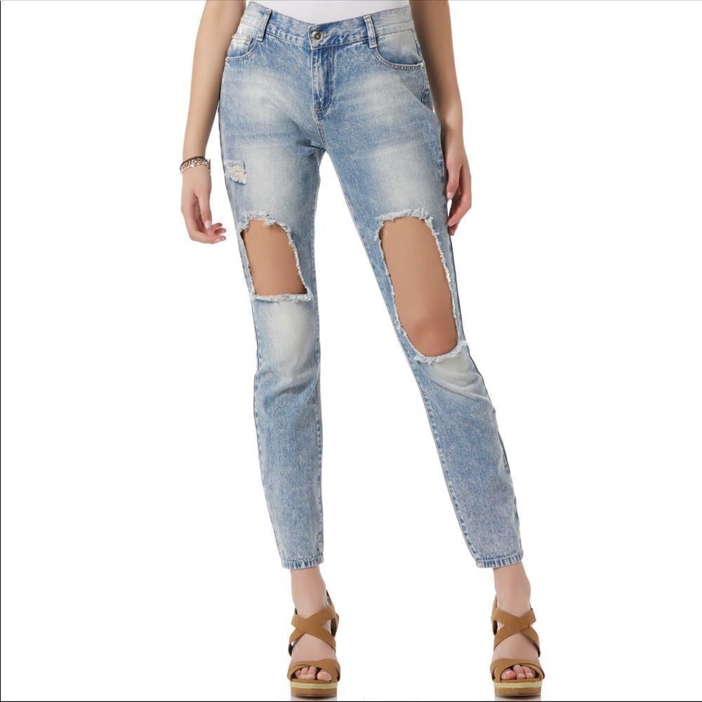Boom Boom Jeans Juniors Destroyed Skinny Jeans